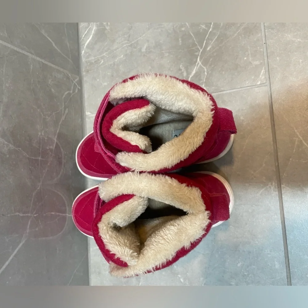 UOVO Kids Pink Quilted Faux-Fur Winter Boots